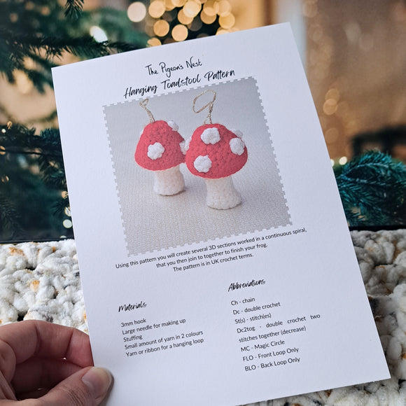 Hanging Toadstool Printed Crochet Pattern