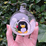 Crochet Critter Glass Baubles -Shipping by 1st December